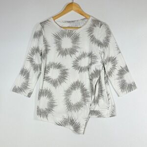 Matthildur Womens Medium Top Sunburst Asymmetrical Hem Tunic Lagenlook Artsy